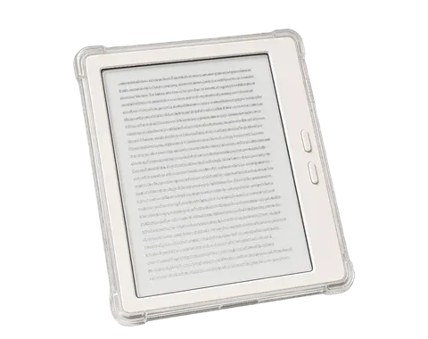 E-reader with a light grey case